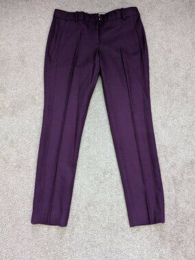 J Crew Size 8 Short Purple Straight Leg Ankle Pants